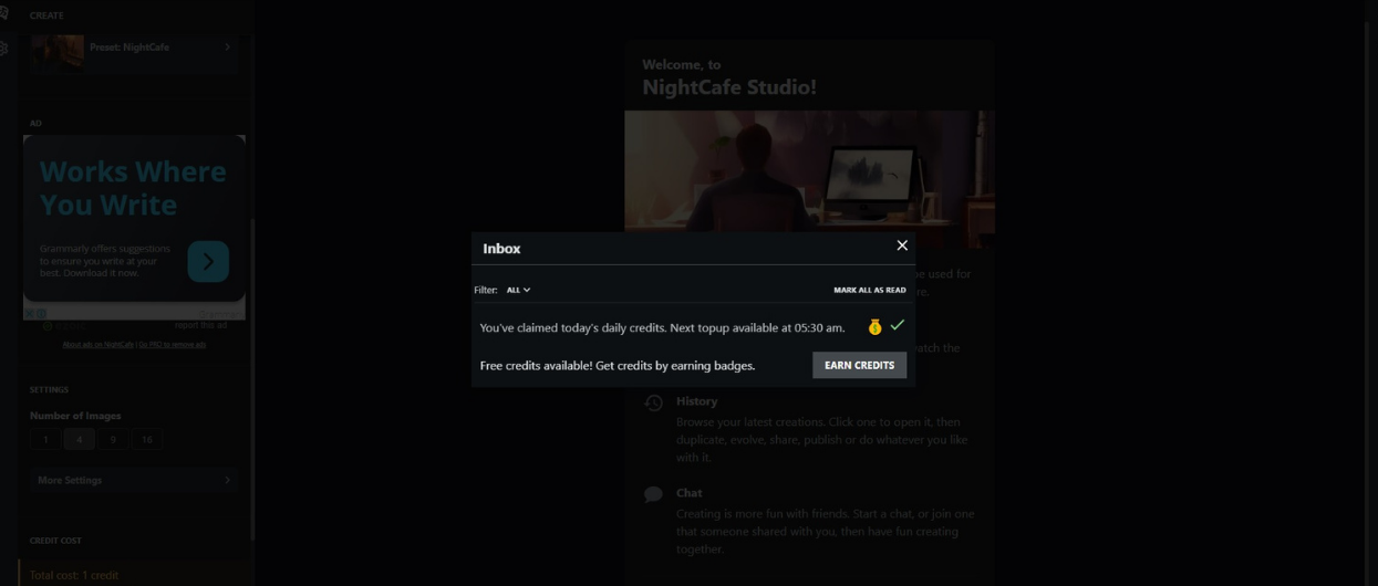 Collect credits